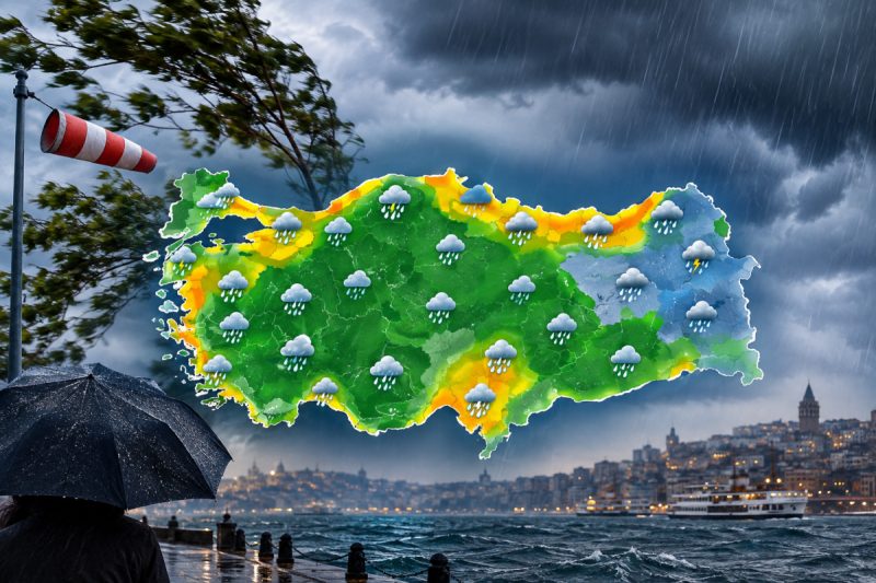 Meteorolojiden Uyarı: Türkiye Geneli Sağanak Yağışlı, Marmara ve Karadeniz'de Fırtına Tehlikesi