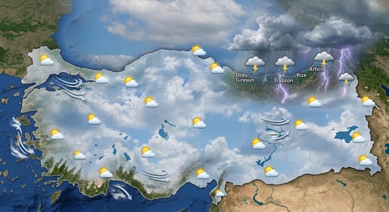 Doğu Karadeniz'de Kuvvetli Yağış ve Rüzgâr Uyarısı